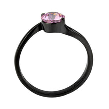 Cargar imagen en el visor de la galería, TK3739 IP Black Stainless Steel Ring with AAA Grade CZ in Rose