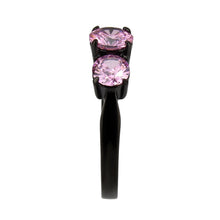 Load image into Gallery viewer, TK3742 - IP Black Stainless Steel Ring with AAA Grade CZ in Rose