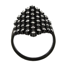 Cargar imagen en el visor de la galería, TK3750 IP Black Stainless Steel Ring with Top Grade Crystal in Clear