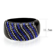 Load image into Gallery viewer, TK3751 IP Black  Stainless Steel Ring with AAA Grade CZ in Blue