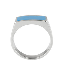 Load image into Gallery viewer, TK3770 - High polished (no plating) Stainless Steel Ring with Epoxy in SeaBlue
