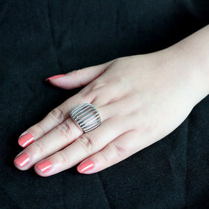 TK3805 - High polished (no plating) Stainless Steel Ring with NoStone in No Stone