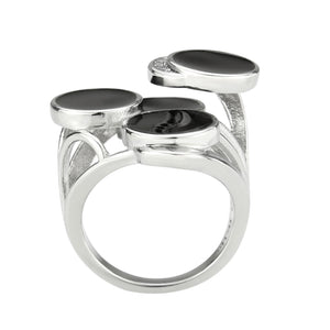 TK3821 - High polished (no plating) Stainless Steel Ring with AAA Grade CZ in Clear