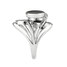 Load image into Gallery viewer, TK3821 - High polished (no plating) Stainless Steel Ring with AAA Grade CZ in Clear