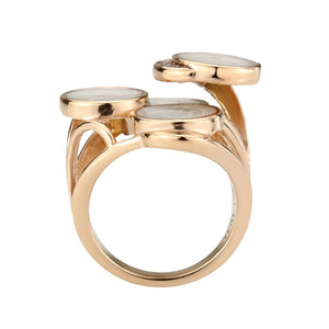 TK3822 - IP Rose Gold(Ion Plating) Stainless Steel Ring with AAA Grade CZ in Clear