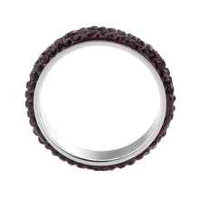 Cargar imagen en el visor de la galería, TK3837 - High polished (no plating) Stainless Steel Ring with Top Grade Crystal  in Amethyst(204)