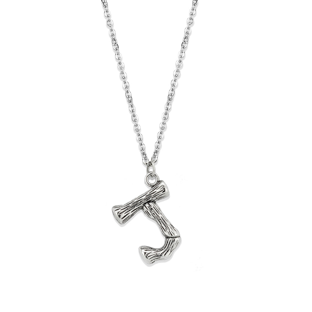 TK3853J High Polished Stainless Steel Chain Initial Pendant - Letter J