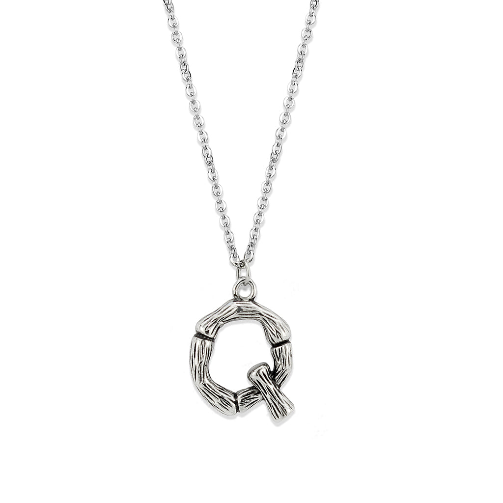 TK3853Q High Polished Stainless Steel Chain Initial Pendant - Letter Q