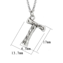 Load image into Gallery viewer, TK3853T High Polished Stainless Steel Chain Initial Pendant - Letter T