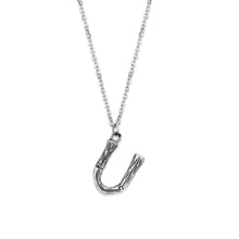 Load image into Gallery viewer, TK3853U High Polished Stainless Steel Chain Initial Pendant - Letter U