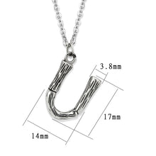 Cargar imagen en el visor de la galería, TK3853U High Polished Stainless Steel Chain Initial Pendant - Letter U