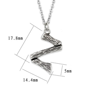 TK3853Z High Polished Stainless Steel Chain Initial Pendant - Letter Z