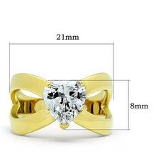 Load image into Gallery viewer, TK390G - IP Gold(Ion Plating) Stainless Steel Ring with AAA Grade CZ  in Clear