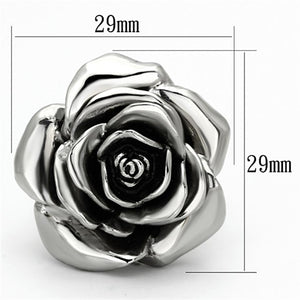 TK923 - High polished (no plating) Stainless Steel Ring with Epoxy  in Jet