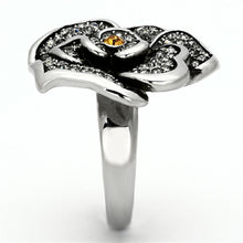 Cargar imagen en el visor de la galería, TK924 - High polished (no plating) Stainless Steel Ring with Top Grade Crystal  in Topaz