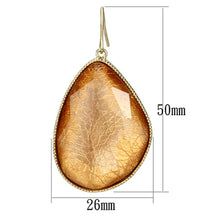 Load image into Gallery viewer, VL071 - IP Gold(Ion Plating) Brass Earrings with Synthetic Synthetic Stone in Orange