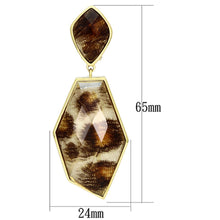 Cargar imagen en el visor de la galería, VL074 - IP Gold(Ion Plating) Brass Earrings with Synthetic Synthetic Stone in Animal pattern