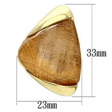 Cargar imagen en el visor de la galería, VL076 - IP Gold(Ion Plating) Brass Earrings with Synthetic Synthetic Stone in Orange