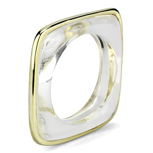 VL081 - IP Gold(Ion Plating) Brass Ring with Synthetic Synthetic Stone in Clear