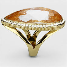 Cargar imagen en el visor de la galería, VL083 - IP Gold(Ion Plating) Brass Ring with Synthetic Synthetic Stone in Orange