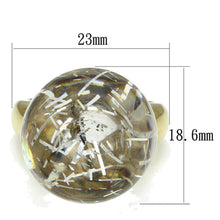 Cargar imagen en el visor de la galería, VL084 - IP Gold(Ion Plating) Brass Ring with Synthetic Synthetic Stone in Clear
