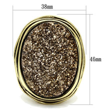 Cargar imagen en el visor de la galería, VL085 - IP Gold(Ion Plating) Brass Ring with Synthetic Synthetic Stone in Champagne