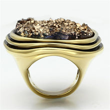 Load image into Gallery viewer, VL085 - IP Gold(Ion Plating) Brass Ring with Synthetic Synthetic Stone in Champagne