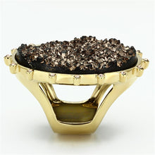 Cargar imagen en el visor de la galería, VL087 - IP Gold(Ion Plating) Brass Ring with Synthetic Synthetic Stone in Champagne