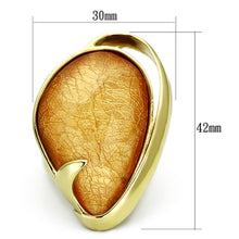 Cargar imagen en el visor de la galería, VL098 - IP Gold(Ion Plating) Stainless Steel Ring with Synthetic Synthetic Stone in Orange