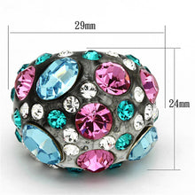 Cargar imagen en el visor de la galería, VL103 -  Resin Ring with Top Grade Crystal  in Multi Color