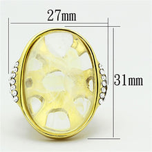 Cargar imagen en el visor de la galería, VL108 - IP Gold(Ion Plating) Stainless Steel Ring with Synthetic Synthetic Stone in Clear