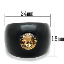 Cargar imagen en el visor de la galería, VL115 -  Resin Ring with Top Grade Crystal  in Light Smoked