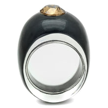 Cargar imagen en el visor de la galería, VL115 -  Resin Ring with Top Grade Crystal  in Light Smoked
