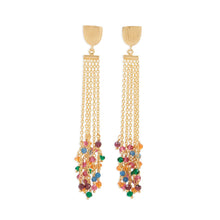 Load image into Gallery viewer, 14 Karat Gold Plated Brass Multi Color Fashion Earrings