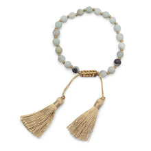 Load image into Gallery viewer, Adjustable Matte Finish Amazonite Fashion Tassel Bracelet