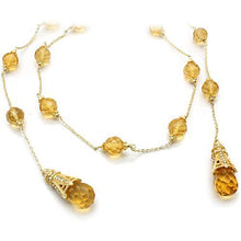 Load image into Gallery viewer, LO1717 - Gold White Metal Necklace with Synthetic Acrylic in Topaz