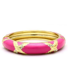 Load image into Gallery viewer, LO1957 - Gold White Metal Bangle with Top Grade Crystal  in Clear