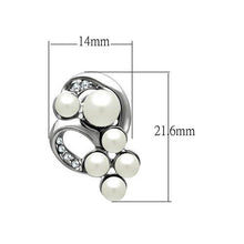 Cargar imagen en el visor de la galería, LO1970 - Rhodium White Metal Earrings with Synthetic Pearl in White