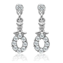 Load image into Gallery viewer, LO1974 - Rhodium White Metal Earrings with Top Grade Crystal  in Clear