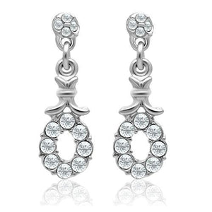 LO1974 - Rhodium White Metal Earrings with Top Grade Crystal  in Clear