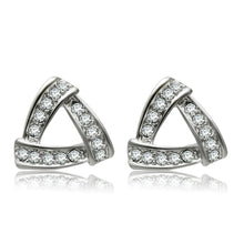 Load image into Gallery viewer, LO1975 - Rhodium White Metal Earrings with Top Grade Crystal  in Clear