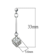 Cargar imagen en el visor de la galería, LO1981 - Rhodium White Metal Earrings with Top Grade Crystal  in Clear