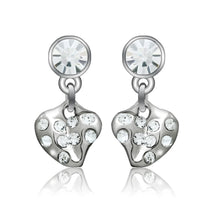 Load image into Gallery viewer, LO1982 - Rhodium White Metal Earrings with Top Grade Crystal  in Clear