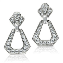Load image into Gallery viewer, LO1995 - Rhodium White Metal Earrings with Top Grade Crystal  in Clear