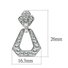 Load image into Gallery viewer, LO1995 - Rhodium White Metal Earrings with Top Grade Crystal  in Clear