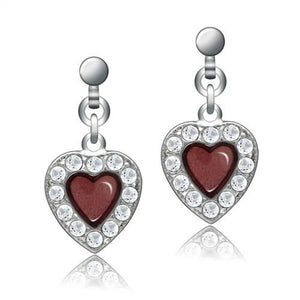 LO2000 - Rhodium White Metal Earrings with Top Grade Crystal  in Clear