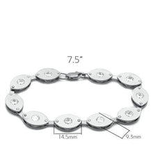 Load image into Gallery viewer, LO2011 - Matte Rhodium &amp; Rhodium Brass Bracelet with AAA Grade CZ  in Clear