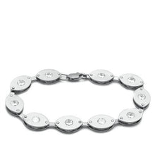 Load image into Gallery viewer, LO2011 - Matte Rhodium &amp; Rhodium Brass Bracelet with AAA Grade CZ  in Clear