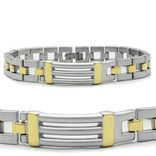 Load image into Gallery viewer, LO2030 - Matte Rhodium &amp; Gold White Metal Bracelet with No Stone