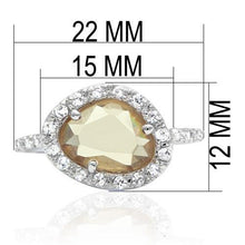 Load image into Gallery viewer, LO2060 - Rhodium Brass Ring with AAA Grade CZ  in Champagne